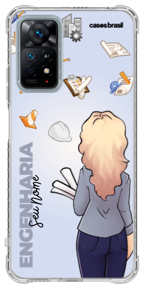 Capinha para Celular Engenharia - Boneca Profissão Com Fundo