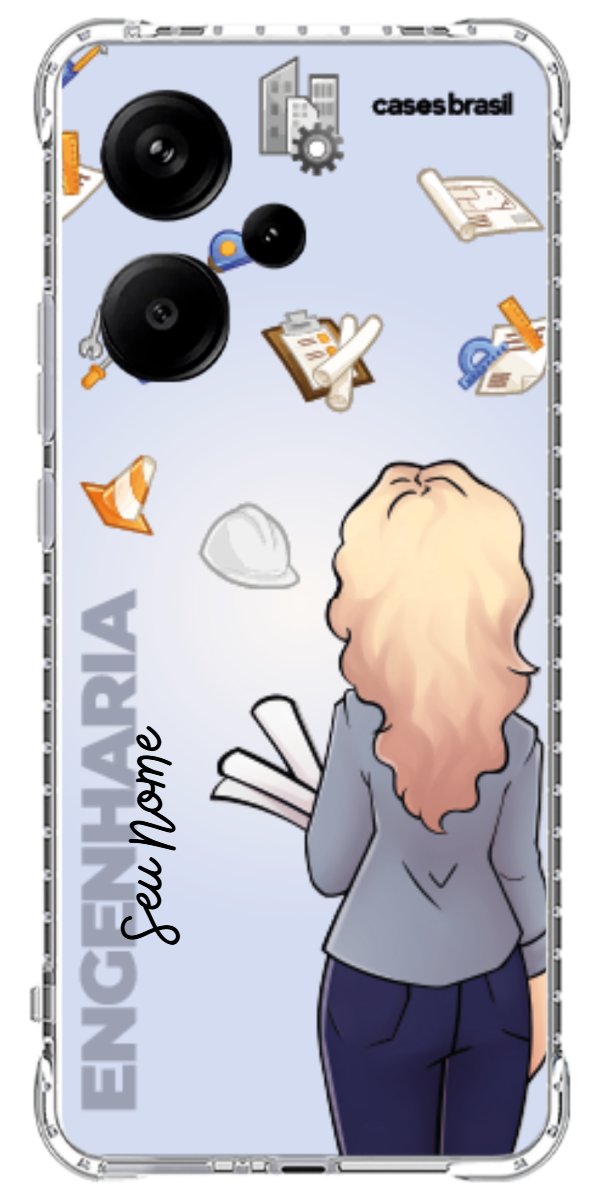 Capinha para Celular Engenharia - Boneca Profissão Com Fundo