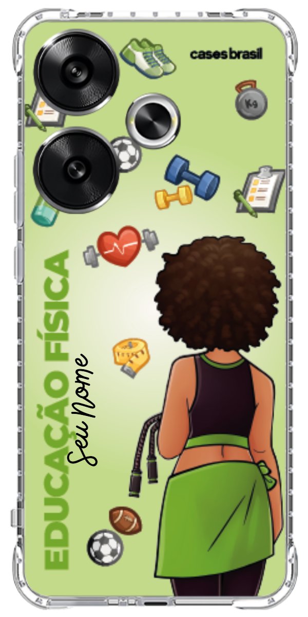 Capinha para celular Educação Física - Boneca Profissão Com Fundo