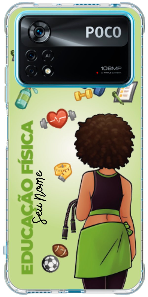 Capinha para celular Educação Física - Boneca Profissão Com Fundo