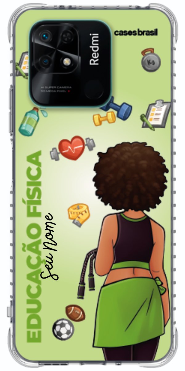 Capinha para celular Educação Física - Boneca Profissão Com Fundo