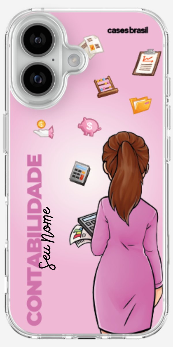 Capinha para Celular Contabilidade - Boneca Profissão Com Fundo