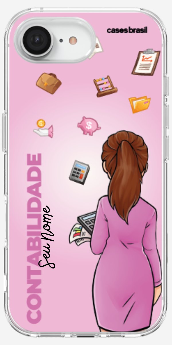 Capinha para Celular Contabilidade - Boneca Profissão Com Fundo