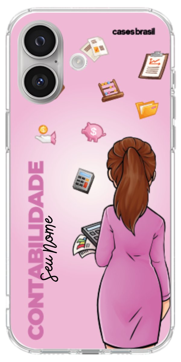 Capinha para Celular Contabilidade - Boneca Profissão Com Fundo