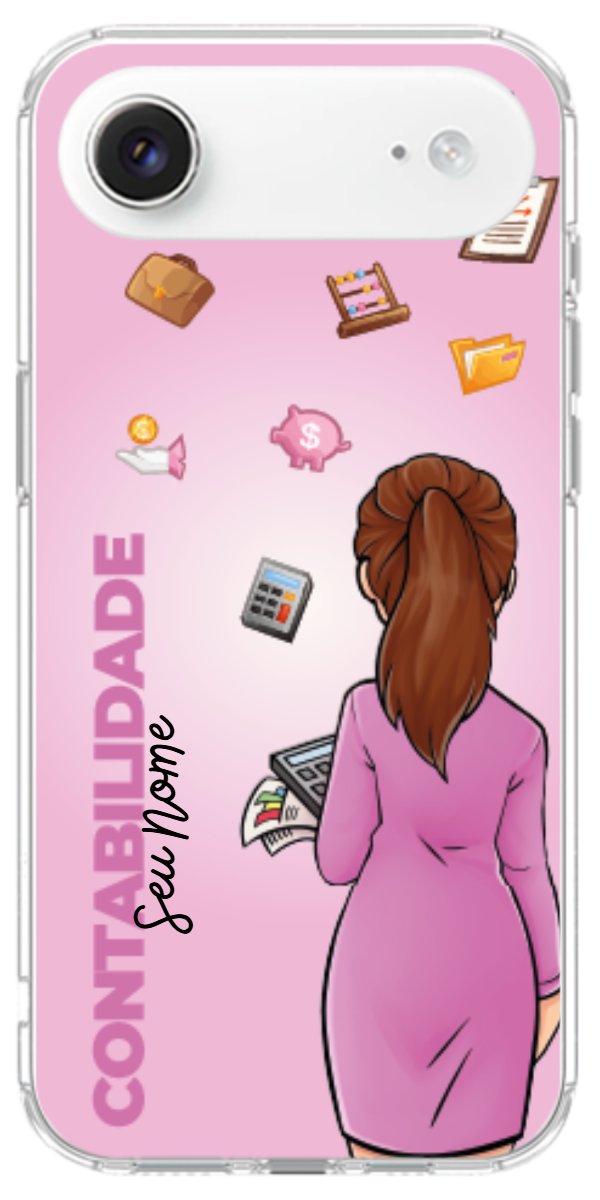 Capinha para Celular Contabilidade - Boneca Profissão Com Fundo