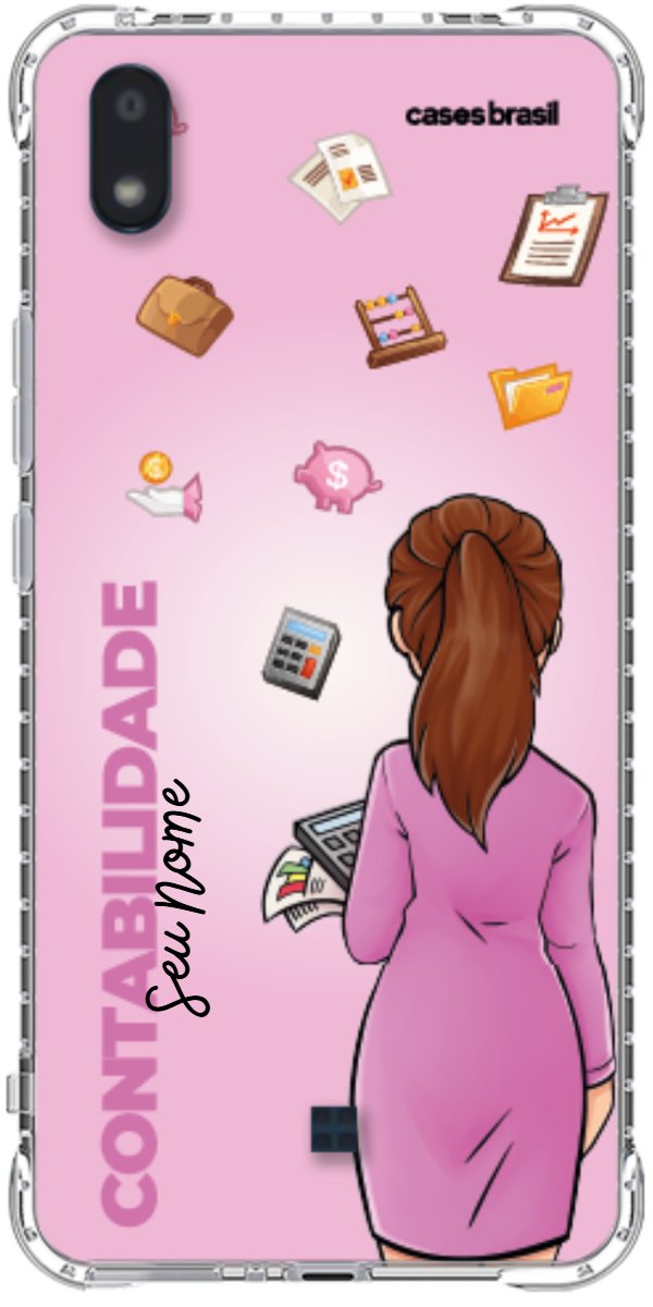 Capinha para Celular Contabilidade - Boneca Profissão Com Fundo