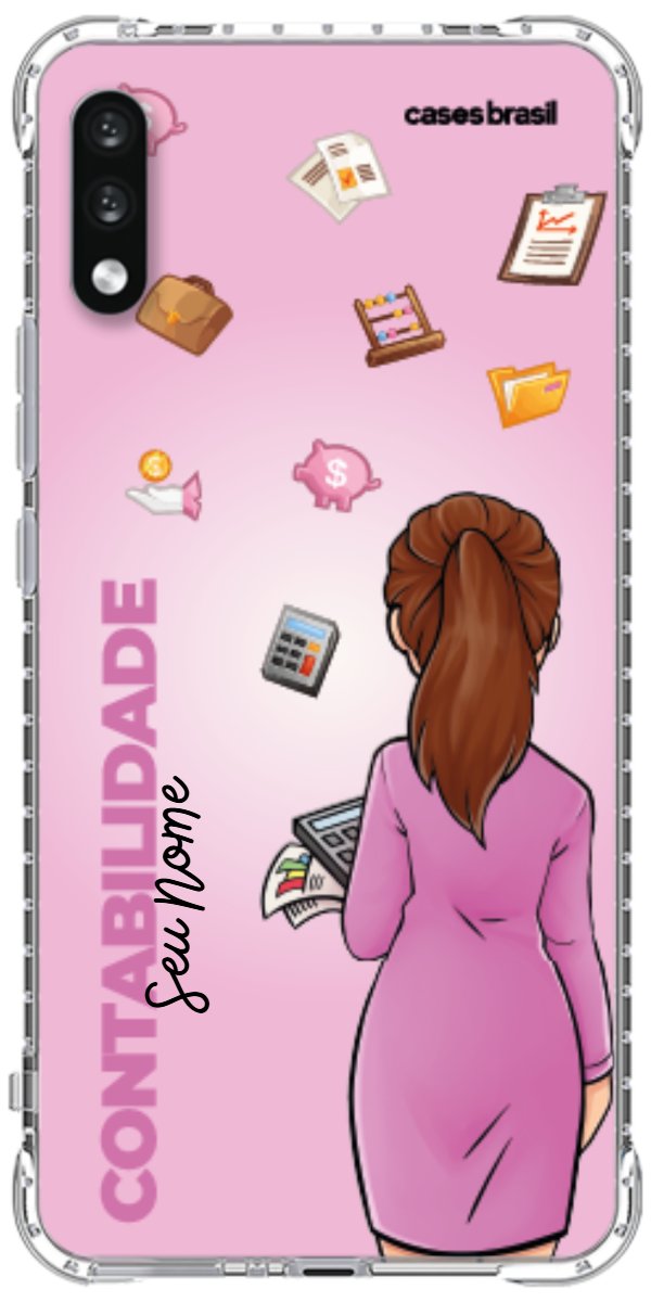 Capinha para Celular Contabilidade - Boneca Profissão Com Fundo