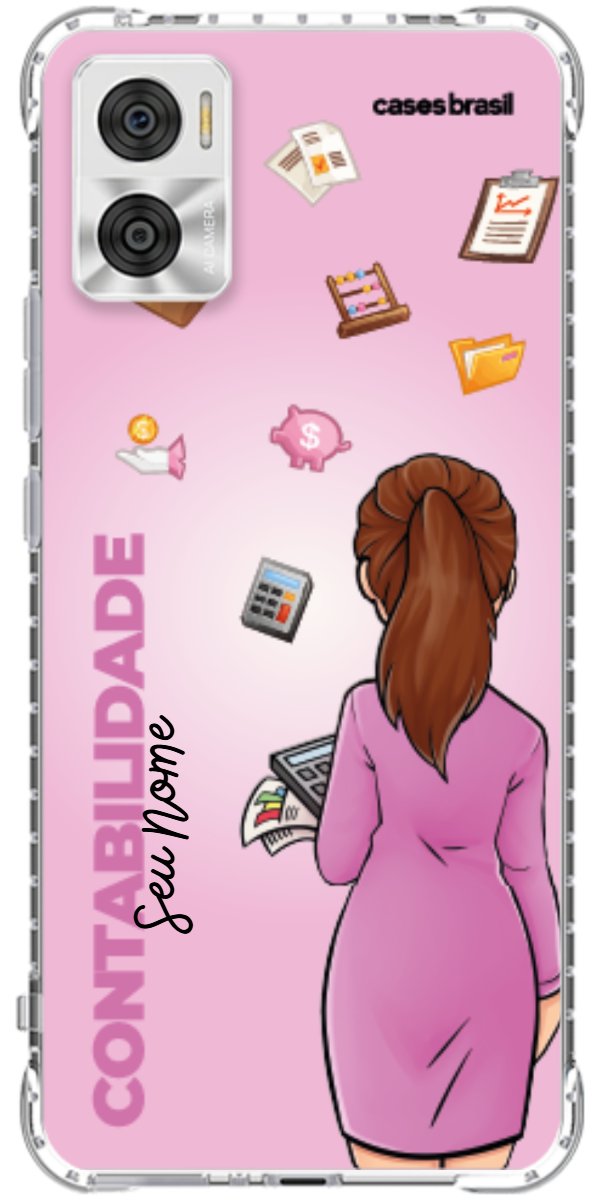Capinha para Celular Contabilidade - Boneca Profissão Com Fundo