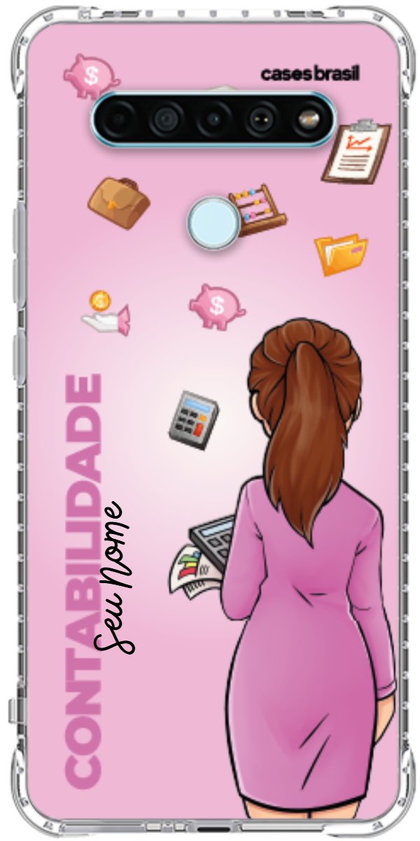 Capinha para Celular Contabilidade - Boneca Profissão Com Fundo
