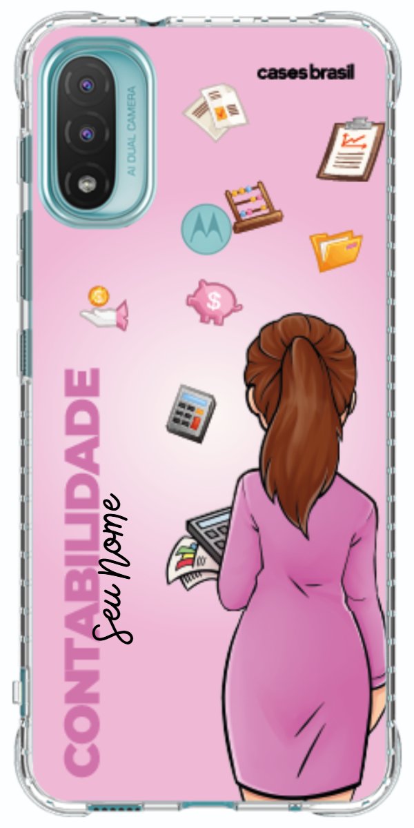 Capinha para Celular Contabilidade - Boneca Profissão Com Fundo