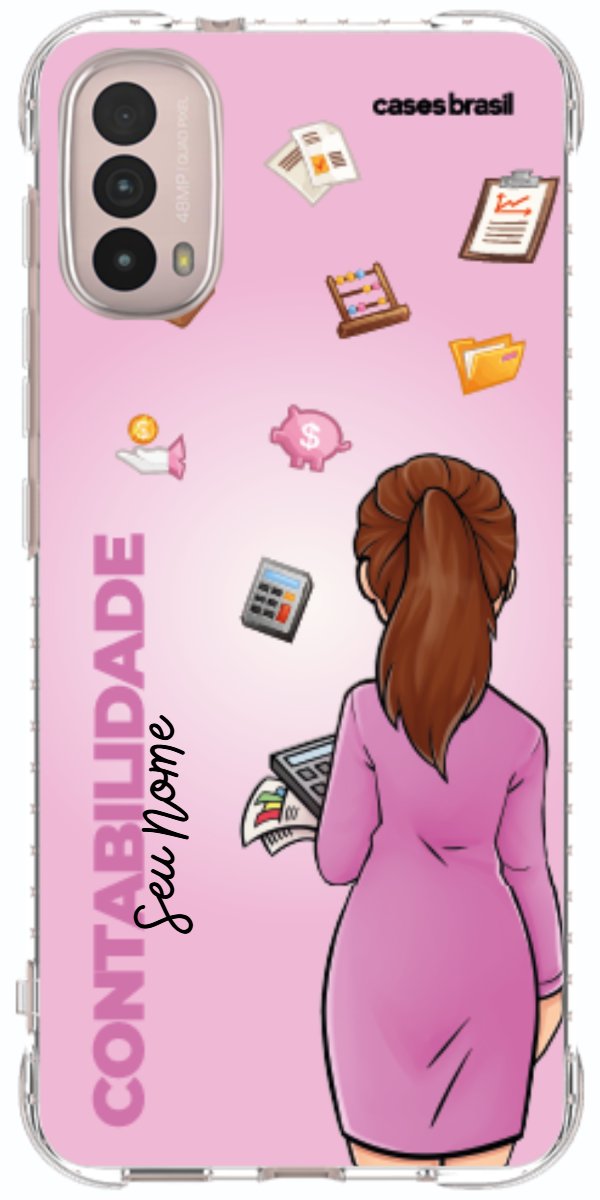 Capinha para Celular Contabilidade - Boneca Profissão Com Fundo