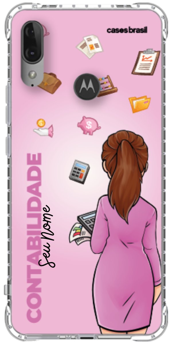 Capinha para Celular Contabilidade - Boneca Profissão Com Fundo