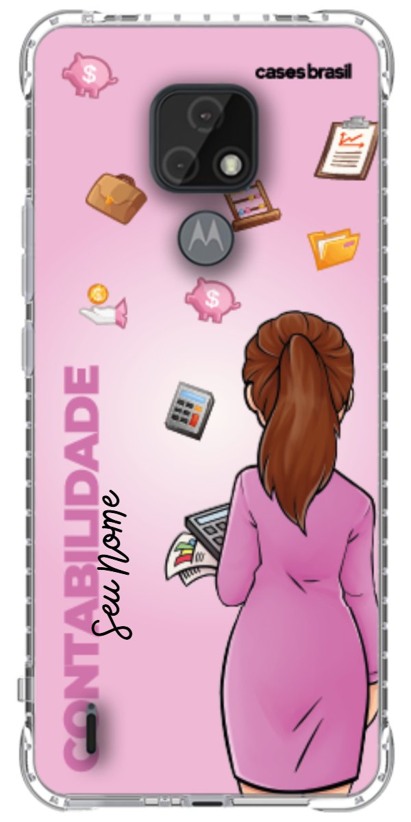 Capinha para Celular Contabilidade - Boneca Profissão Com Fundo