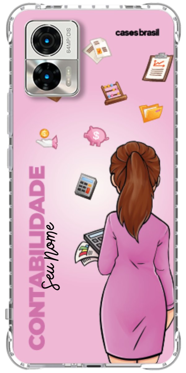 Capinha para Celular Contabilidade - Boneca Profissão Com Fundo
