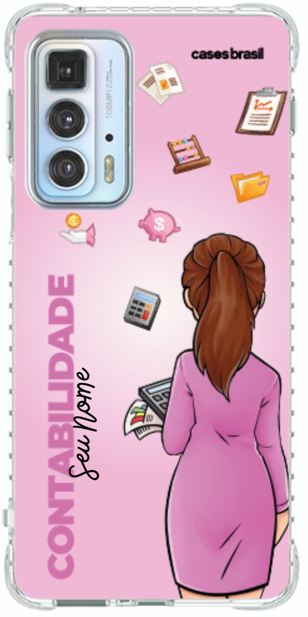 Capinha para Celular Contabilidade - Boneca Profissão Com Fundo
