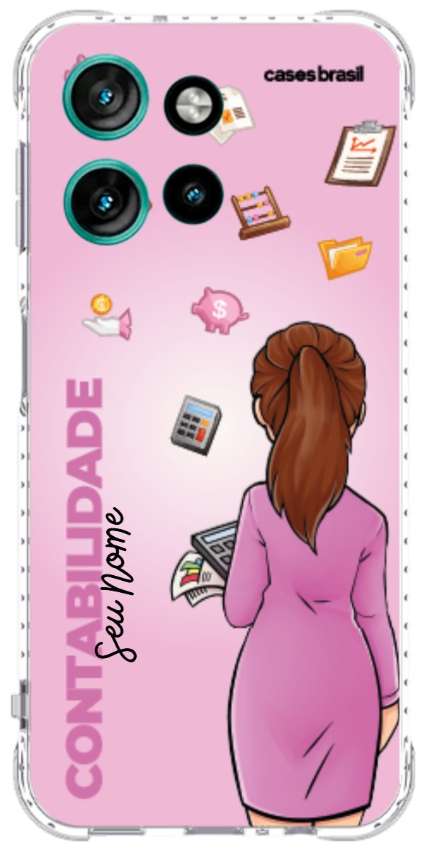 Capinha para Celular Contabilidade - Boneca Profissão Com Fundo