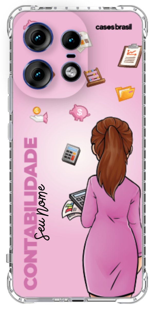 Capinha para Celular Contabilidade - Boneca Profissão Com Fundo