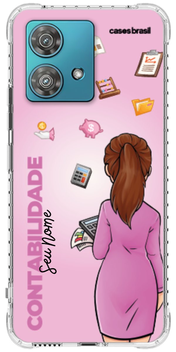 Capinha para Celular Contabilidade - Boneca Profissão Com Fundo