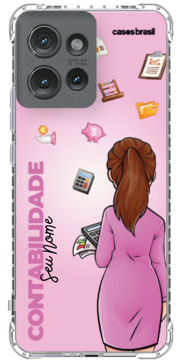 Capinha para Celular Contabilidade - Boneca Profissão Com Fundo