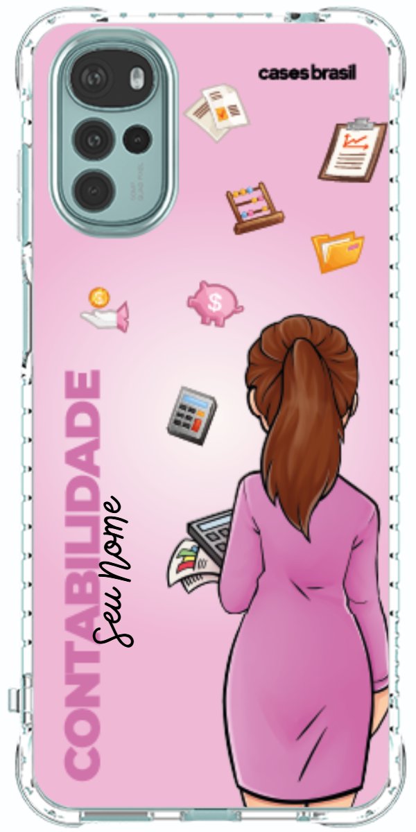 Capinha para Celular Contabilidade - Boneca Profissão Com Fundo
