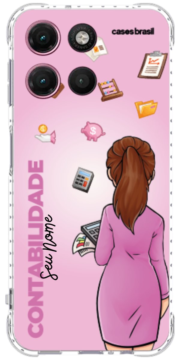 Capinha para Celular Contabilidade - Boneca Profissão Com Fundo