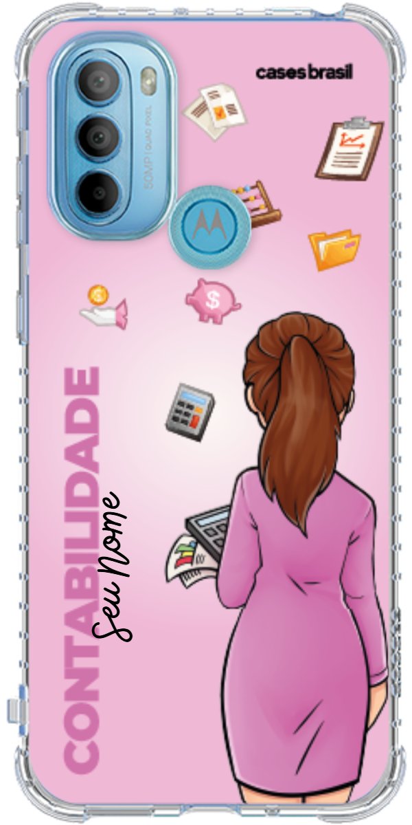 Capinha para Celular Contabilidade - Boneca Profissão Com Fundo