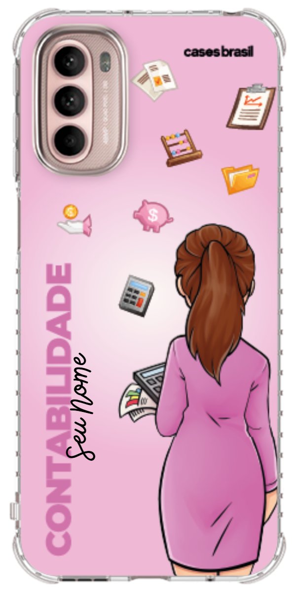 Capinha para Celular Contabilidade - Boneca Profissão Com Fundo