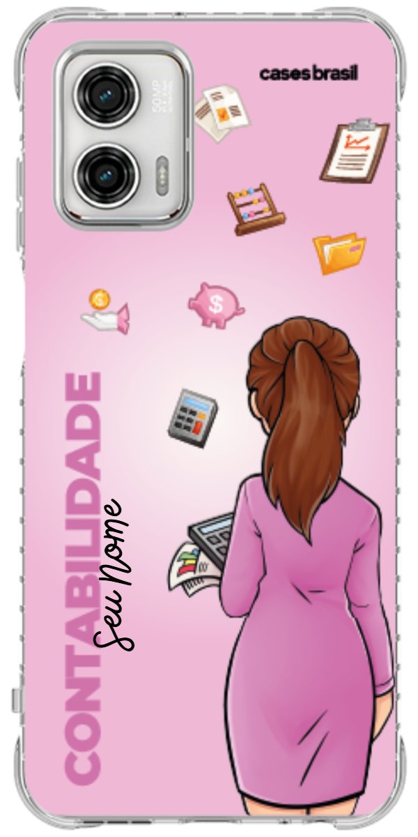 Capinha para Celular Contabilidade - Boneca Profissão Com Fundo