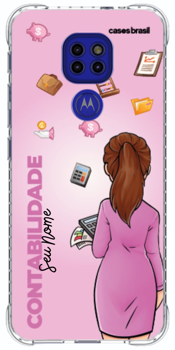 Capinha para Celular Contabilidade - Boneca Profissão Com Fundo