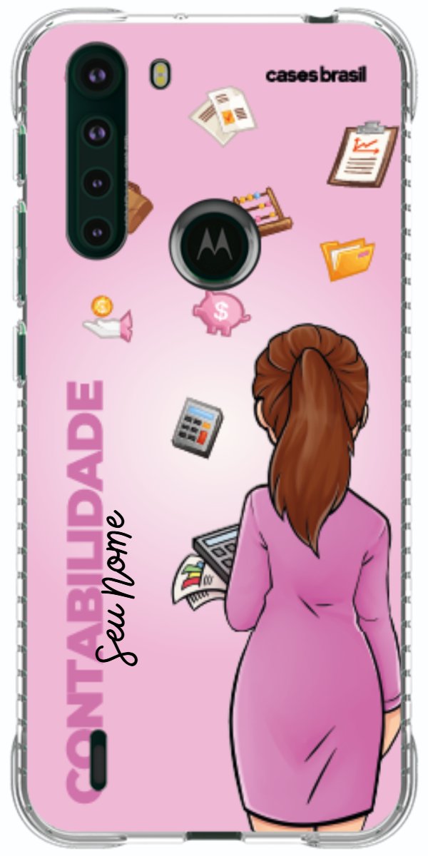 Capinha para Celular Contabilidade - Boneca Profissão Com Fundo