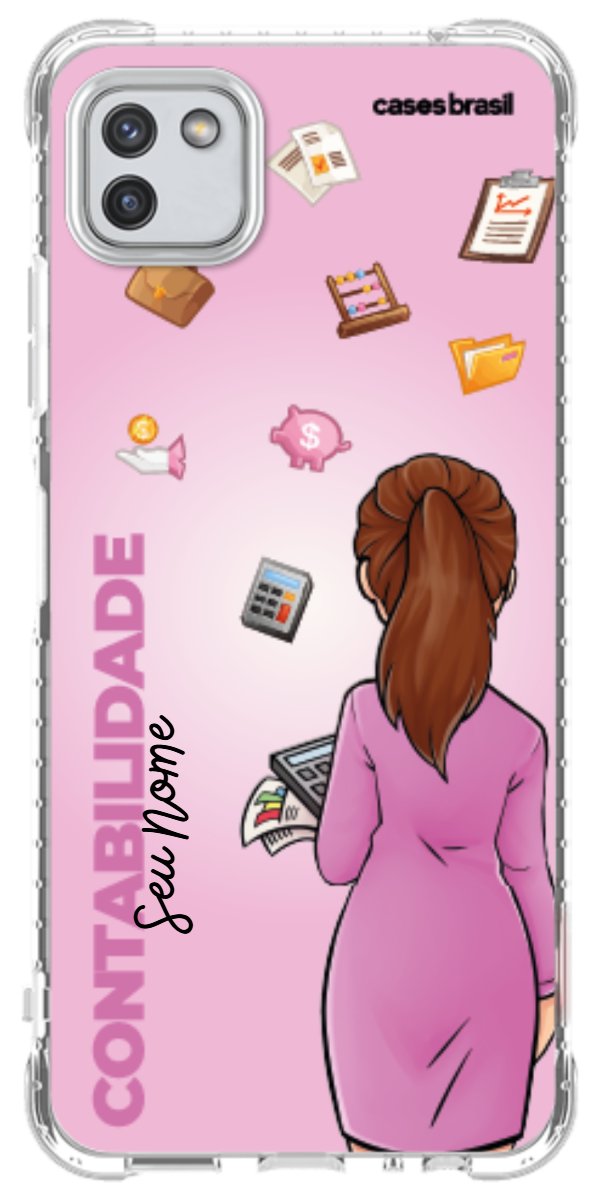 Capinha para Celular Contabilidade - Boneca Profissão Com Fundo