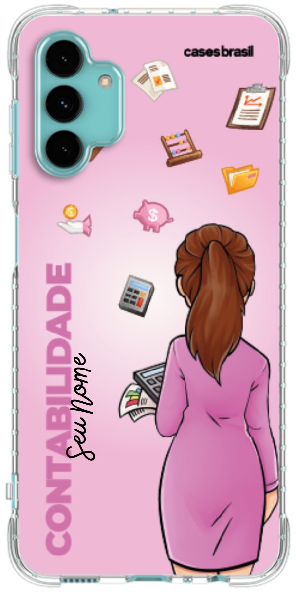 Capinha para Celular Contabilidade - Boneca Profissão Com Fundo