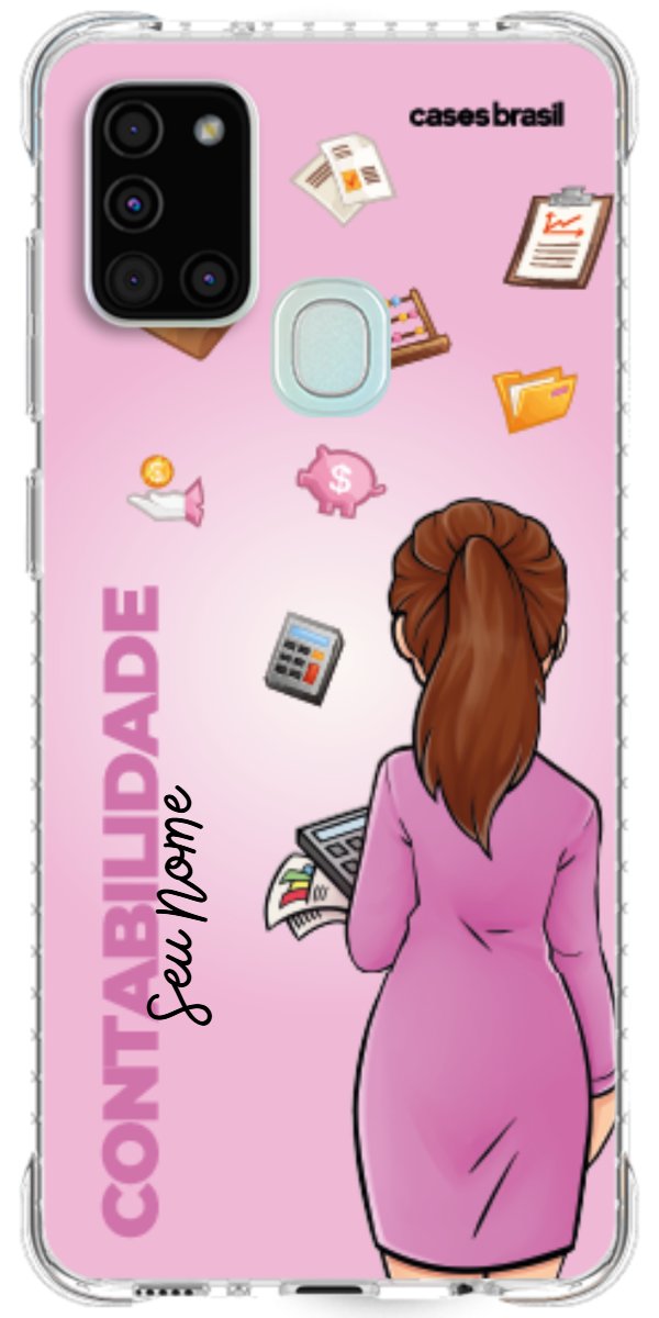 Capinha para Celular Contabilidade - Boneca Profissão Com Fundo