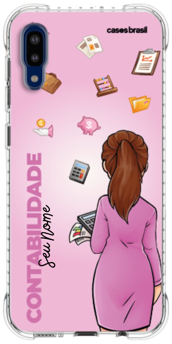 Capinha para Celular Contabilidade - Boneca Profissão Com Fundo