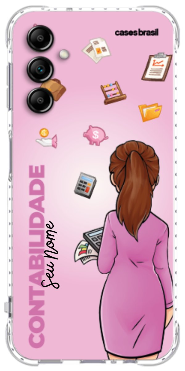 Capinha para Celular Contabilidade - Boneca Profissão Com Fundo