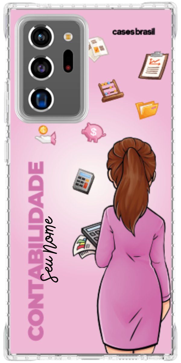 Capinha para Celular Contabilidade - Boneca Profissão Com Fundo