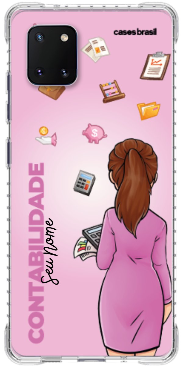 Capinha para Celular Contabilidade - Boneca Profissão Com Fundo