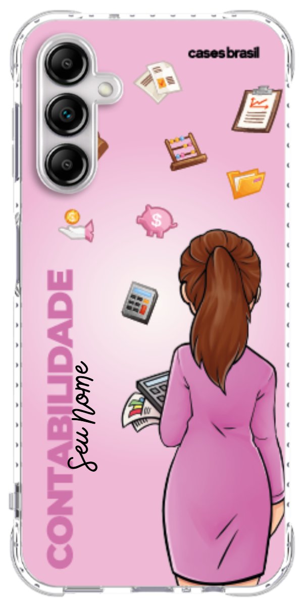 Capinha para Celular Contabilidade - Boneca Profissão Com Fundo