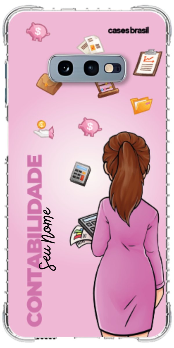 Capinha para Celular Contabilidade - Boneca Profissão Com Fundo