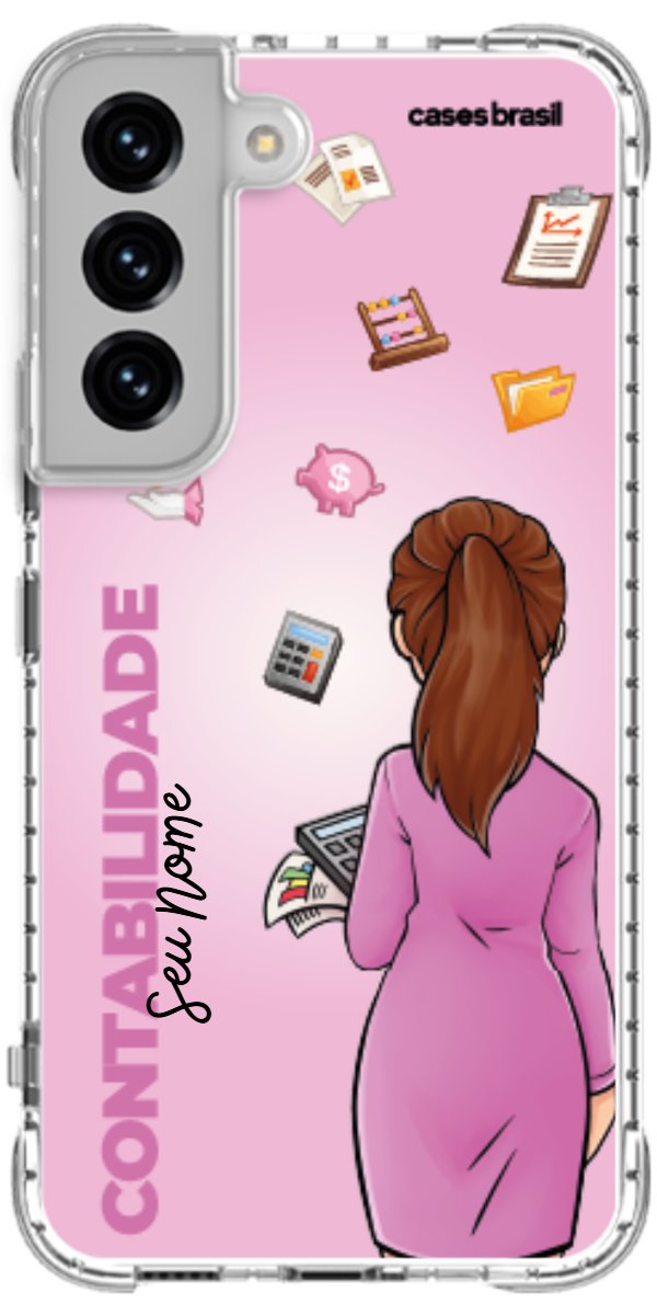 Capinha para Celular Contabilidade - Boneca Profissão Com Fundo