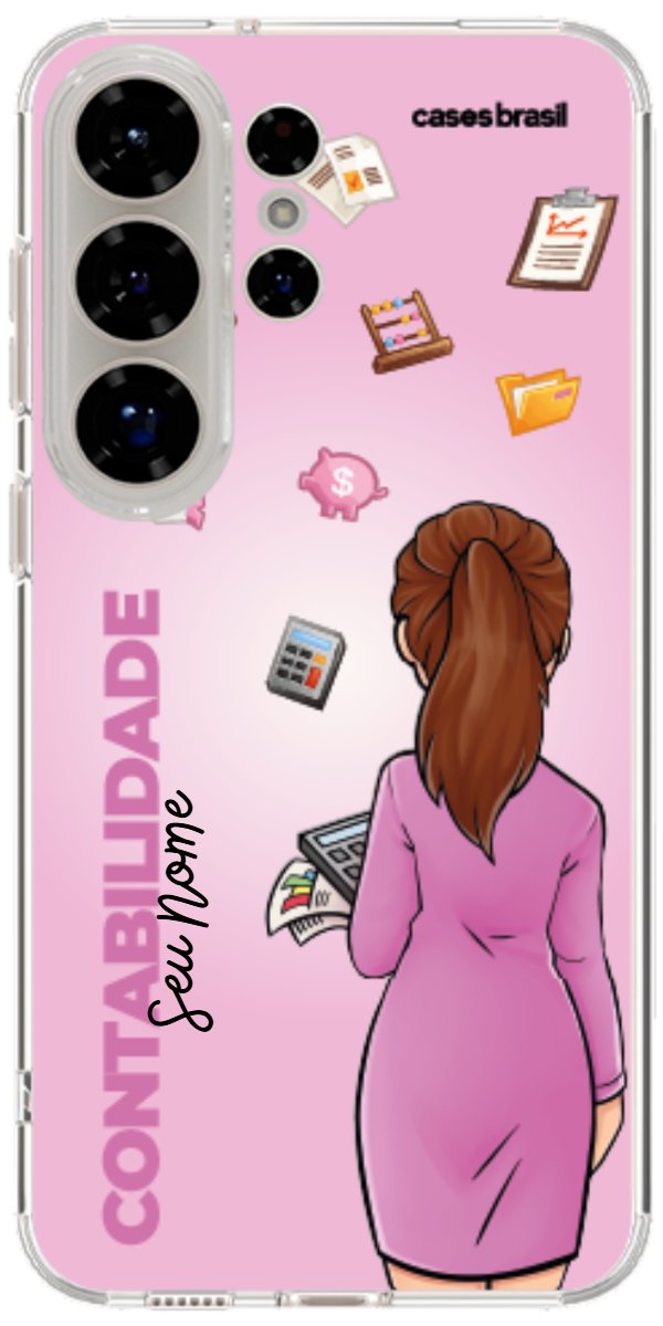 Capinha para Celular Contabilidade - Boneca Profissão Com Fundo