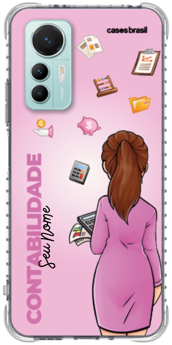Capinha para Celular Contabilidade - Boneca Profissão Com Fundo