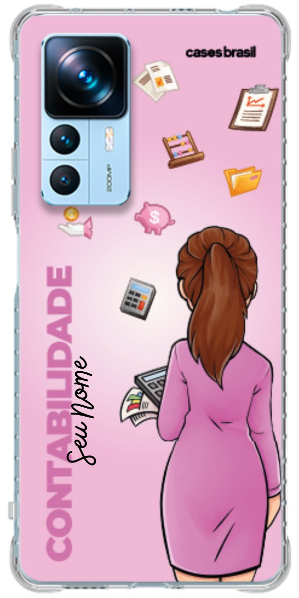 Capinha para Celular Contabilidade - Boneca Profissão Com Fundo