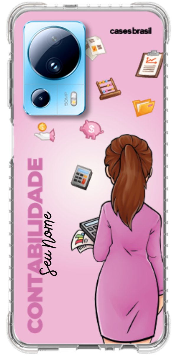Capinha para Celular Contabilidade - Boneca Profissão Com Fundo