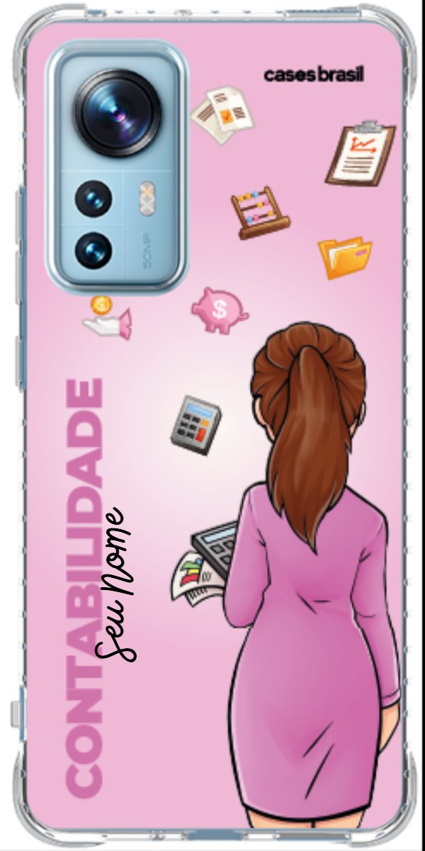 Capinha para Celular Contabilidade - Boneca Profissão Com Fundo