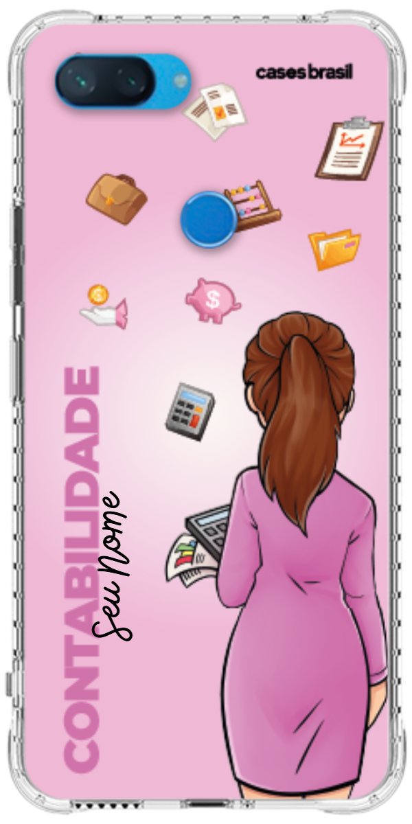 Capinha para Celular Contabilidade - Boneca Profissão Com Fundo
