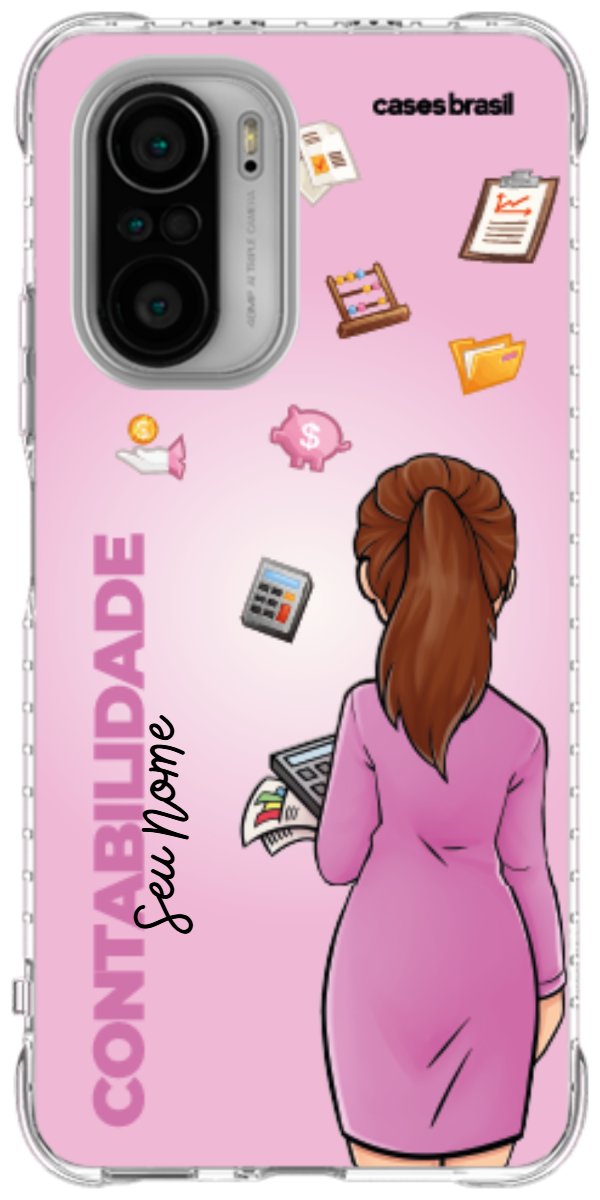 Capinha para Celular Contabilidade - Boneca Profissão Com Fundo