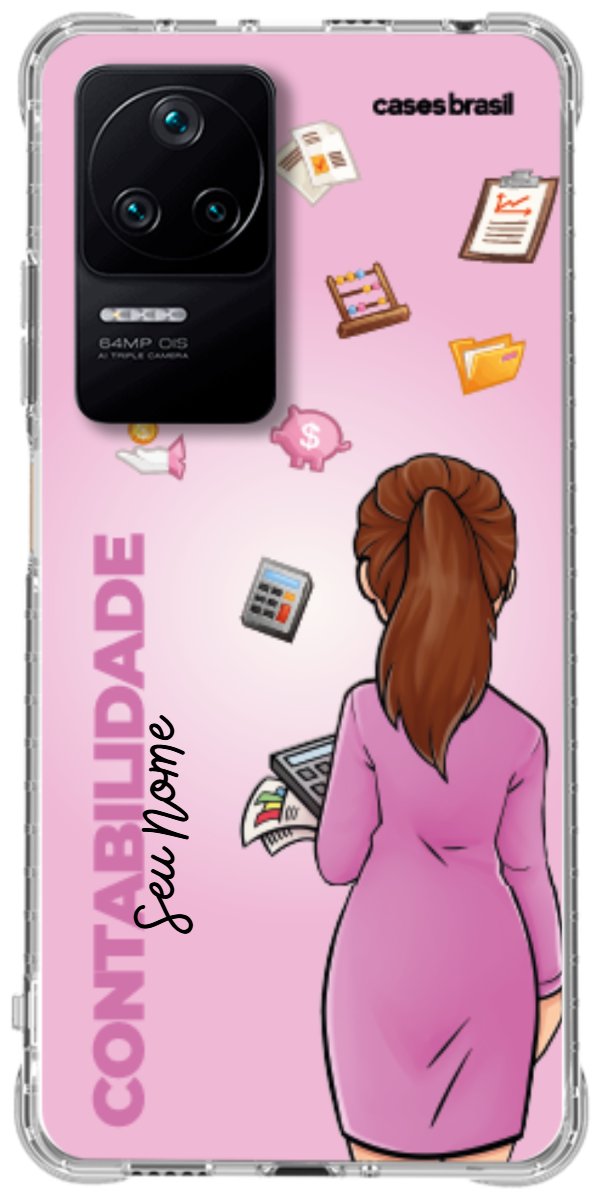Capinha para Celular Contabilidade - Boneca Profissão Com Fundo