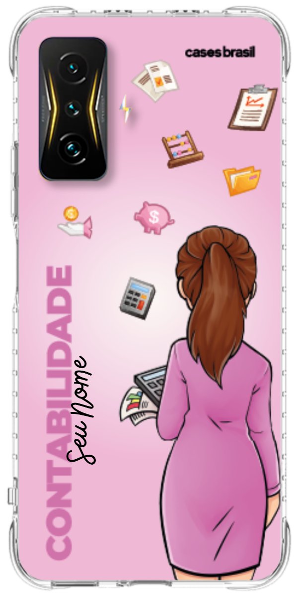 Capinha para Celular Contabilidade - Boneca Profissão Com Fundo