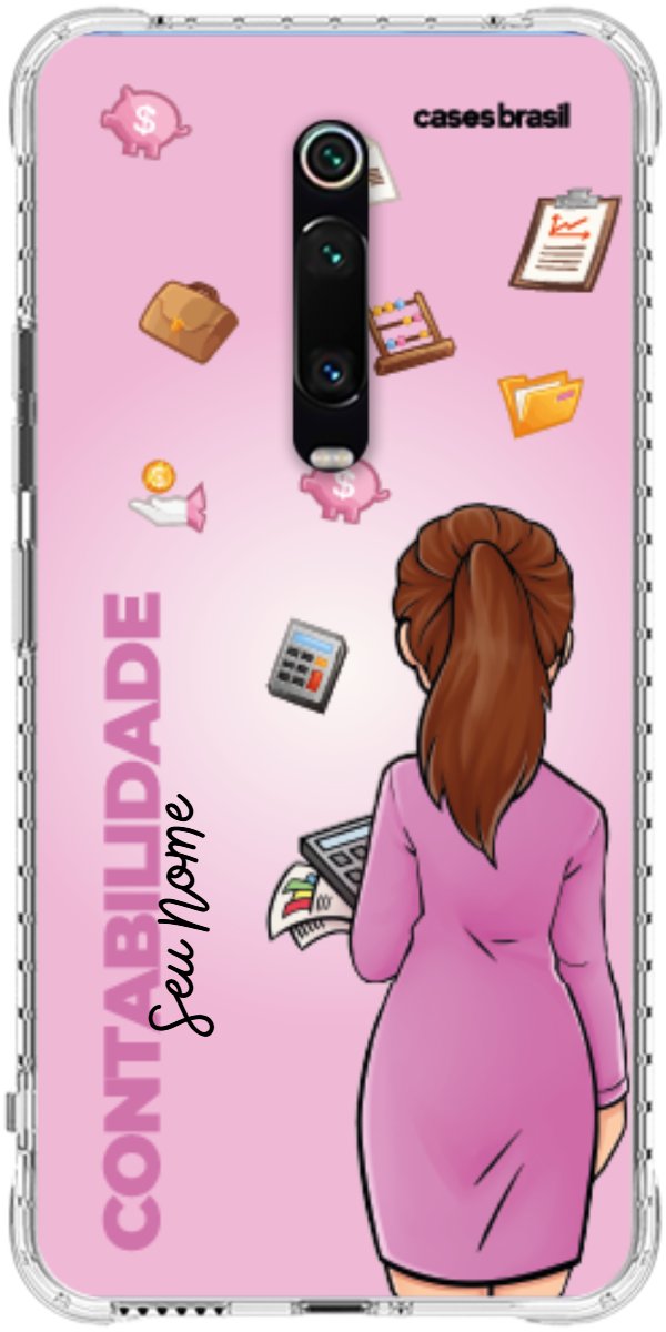 Capinha para Celular Contabilidade - Boneca Profissão Com Fundo